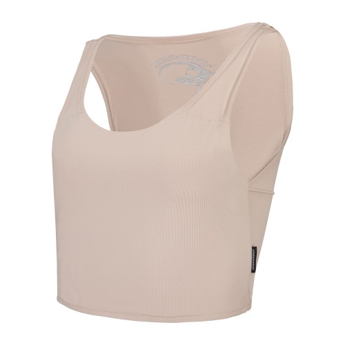 Binder Sport z wąskimi ramiączkami spłaszczający klatkę piersiową beżowy
