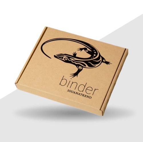 Kartonowe pudełko z logiem iguanatrend.