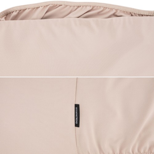 Detale bindera sport bez ramiączek, beżowego.