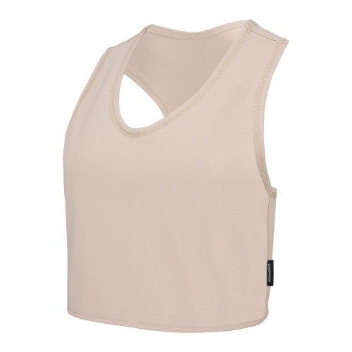 Binder Sport z wyciętymi plecami spłaszczający klatkę piersiową beżowy 