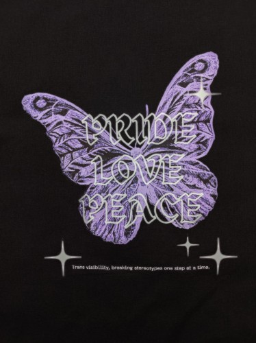 Czarna torba z nadrukiem motyla