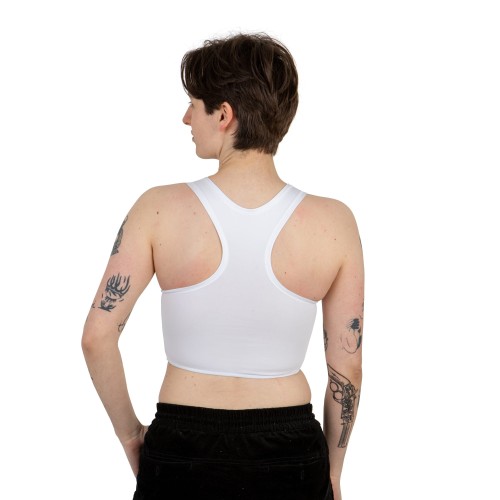 Binder Sport - Wycięte Plecy - Biały - od tyłu.
