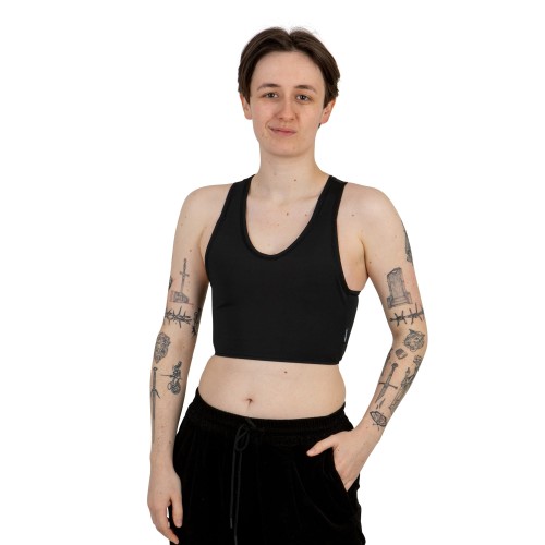 Binder Sport - Wycięte Plecy - Czarny - od przodu.