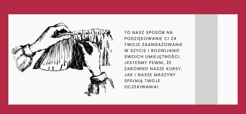 Voucher na maszyny do szycia.