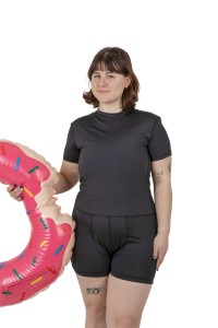 Jednoczęściowy strój kąpielowy spłaszczający z kieszenią na packera