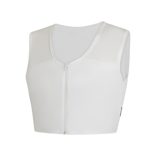 Biały binder z zamkiem – dyskretna bielizna transpłciowa, zdjęcie produktowe typu duch