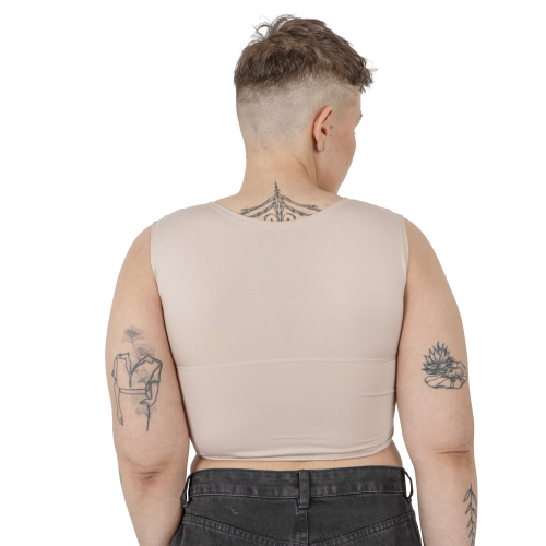 Binder cielisty dla osób transpłciowych – zdjęcie od tyłu, kompresyjna bielizna