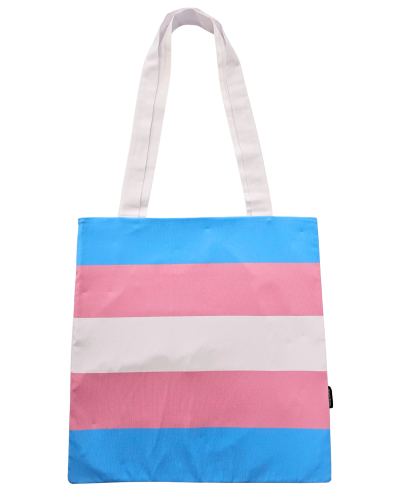 Torba z flagą transpłciową – lekka tote bag LGBT w kolorach błękitnym, różowym i białym, torba na ramię dla osób trans, queer i sojuszników, ally