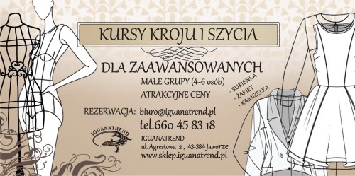 Kurs kroju i szycia dla zaawansowanych etap I